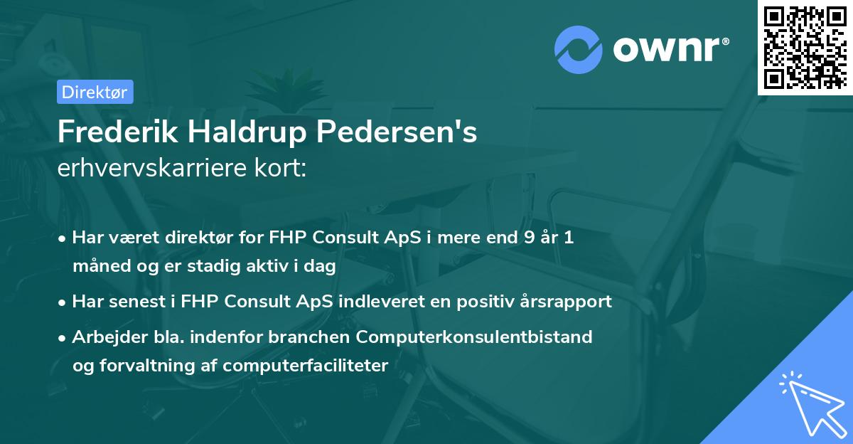 Frederik Haldrup Pedersen's erhvervskarriere kort