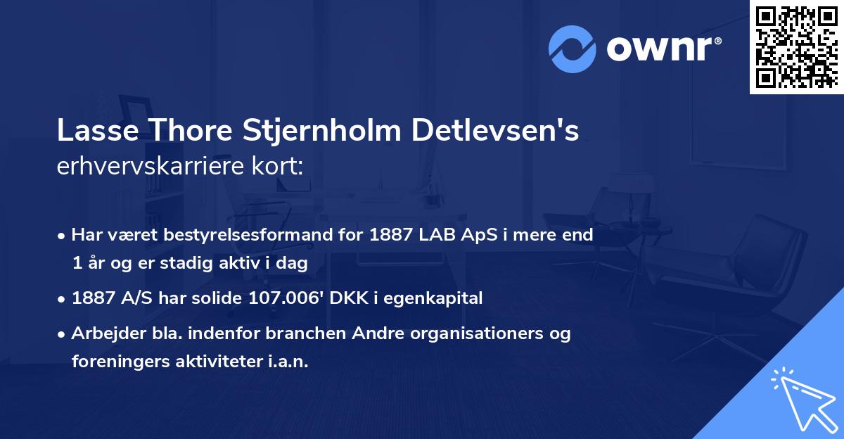 Lasse Thore Stjernholm Detlevsen's erhvervskarriere kort
