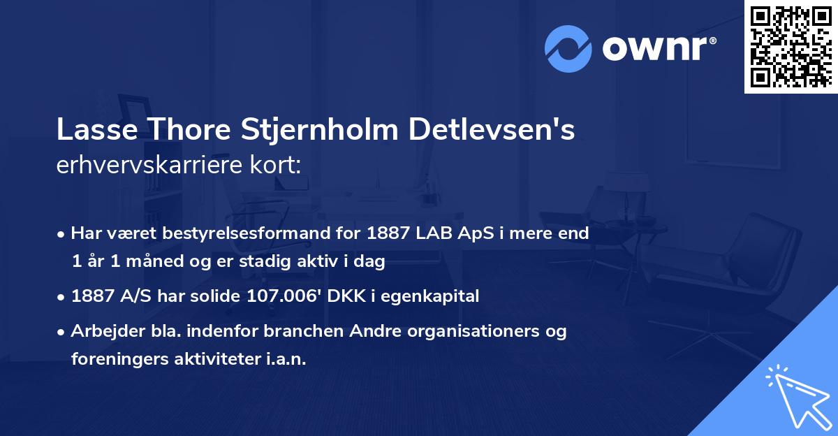 Lasse Thore Stjernholm Detlevsen's erhvervskarriere kort