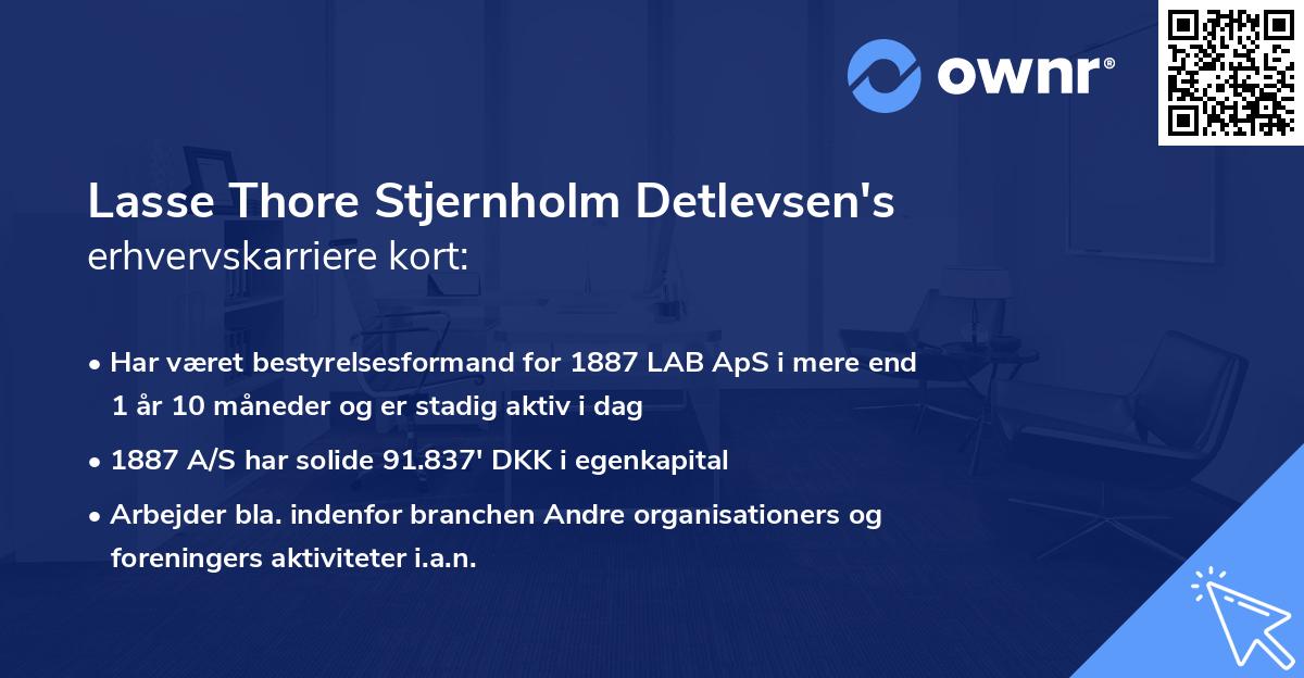 Lasse Thore Stjernholm Detlevsen's erhvervskarriere kort