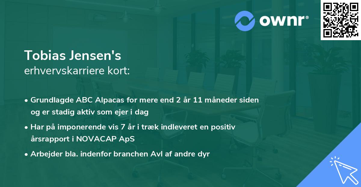 Tobias Jensen's erhvervskarriere kort