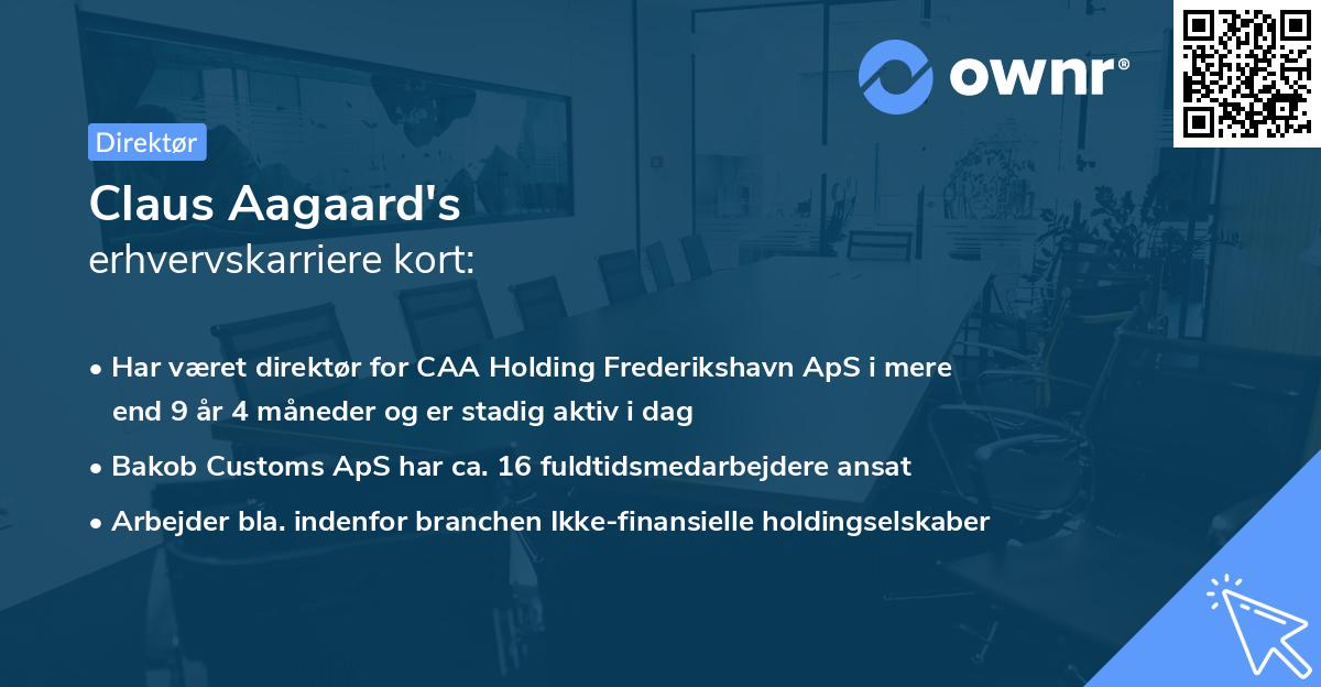 Claus Aagaard's erhvervskarriere kort