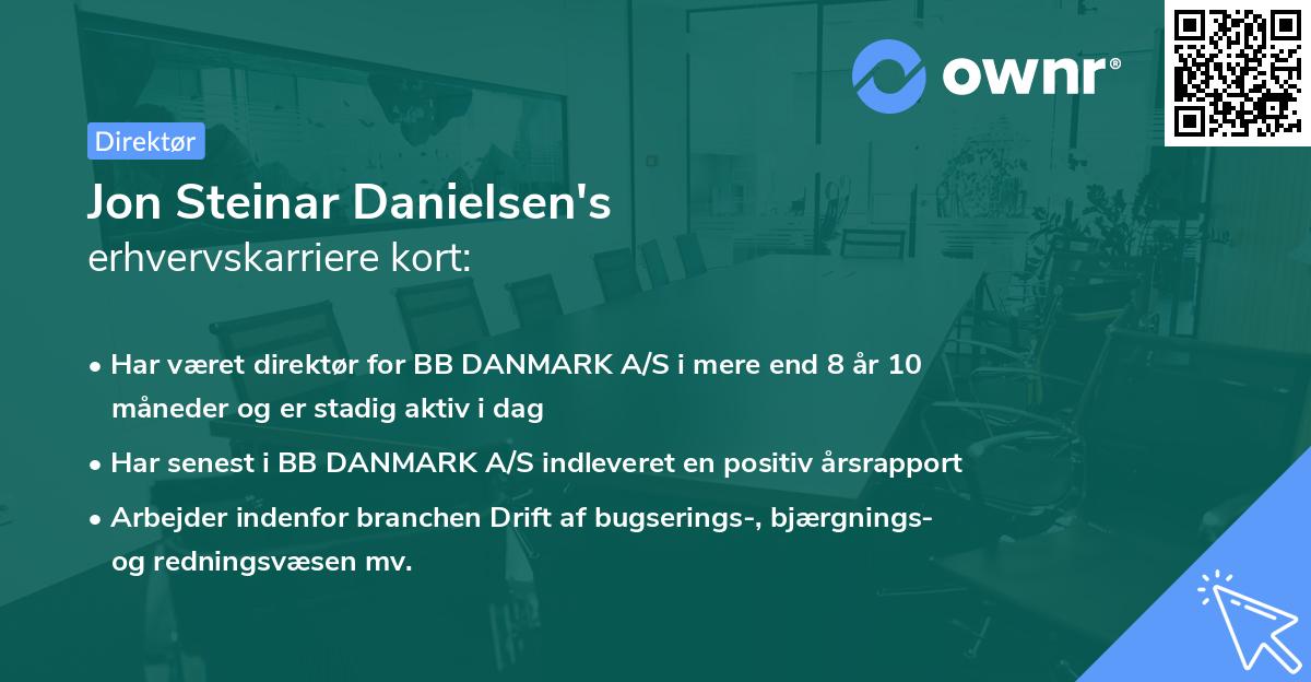 Jon Steinar Danielsen's erhvervskarriere kort
