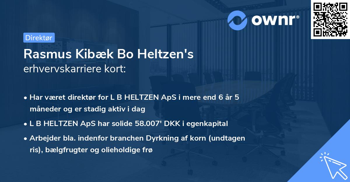 Rasmus Kibæk Bo Heltzen's erhvervskarriere kort