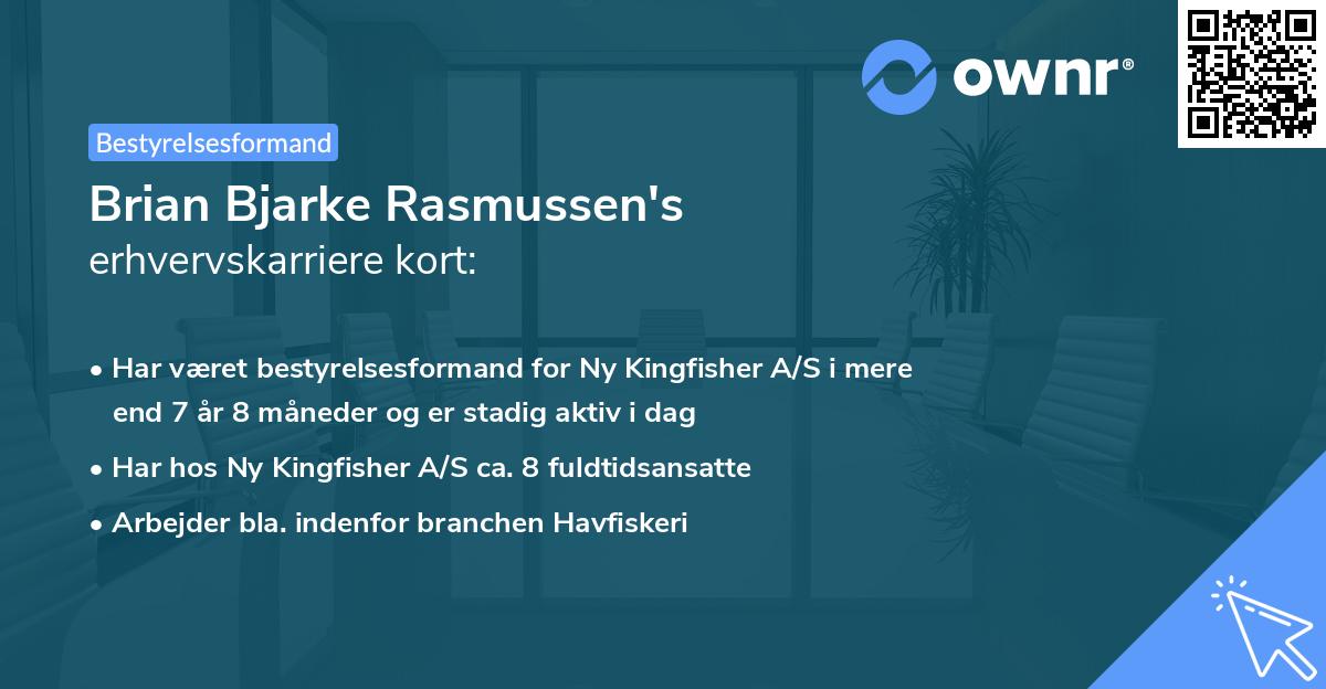 Brian Bjarke Rasmussen's erhvervskarriere kort