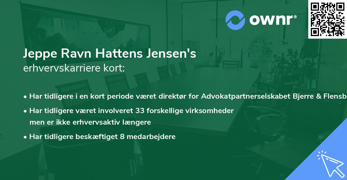 Jeppe Ravn Hattens Jensen's erhvervskarriere kort