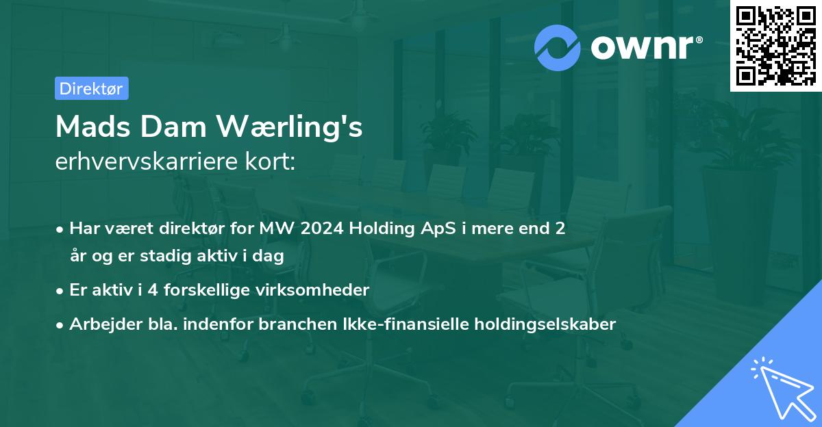 Mads Dam Wærling's erhvervskarriere kort