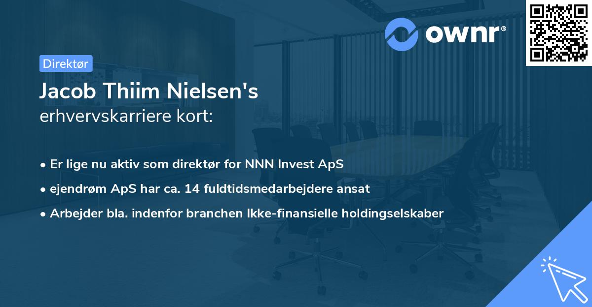 Jacob Thiim Nielsen's erhvervskarriere kort