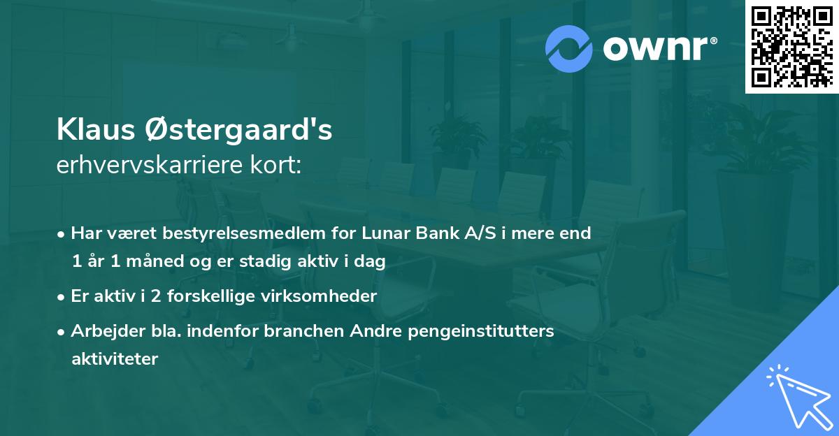 Klaus Østergaard's erhvervskarriere kort