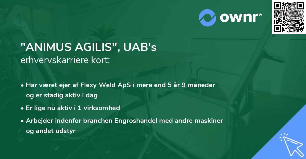 "ANIMUS AGILIS", UAB's erhvervskarriere kort