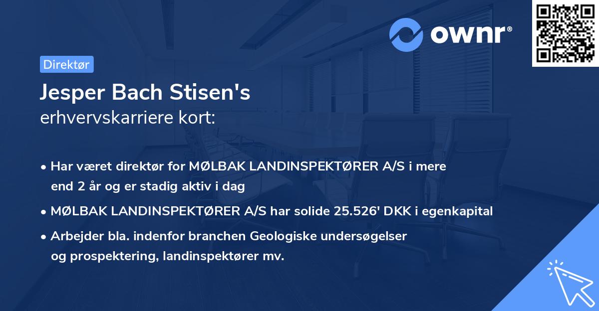 Jesper Bach Stisen's erhvervskarriere kort