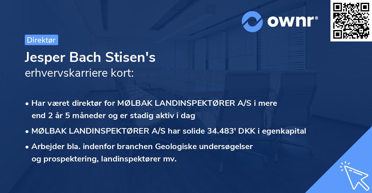 Jesper Bach Stisen's erhvervskarriere kort