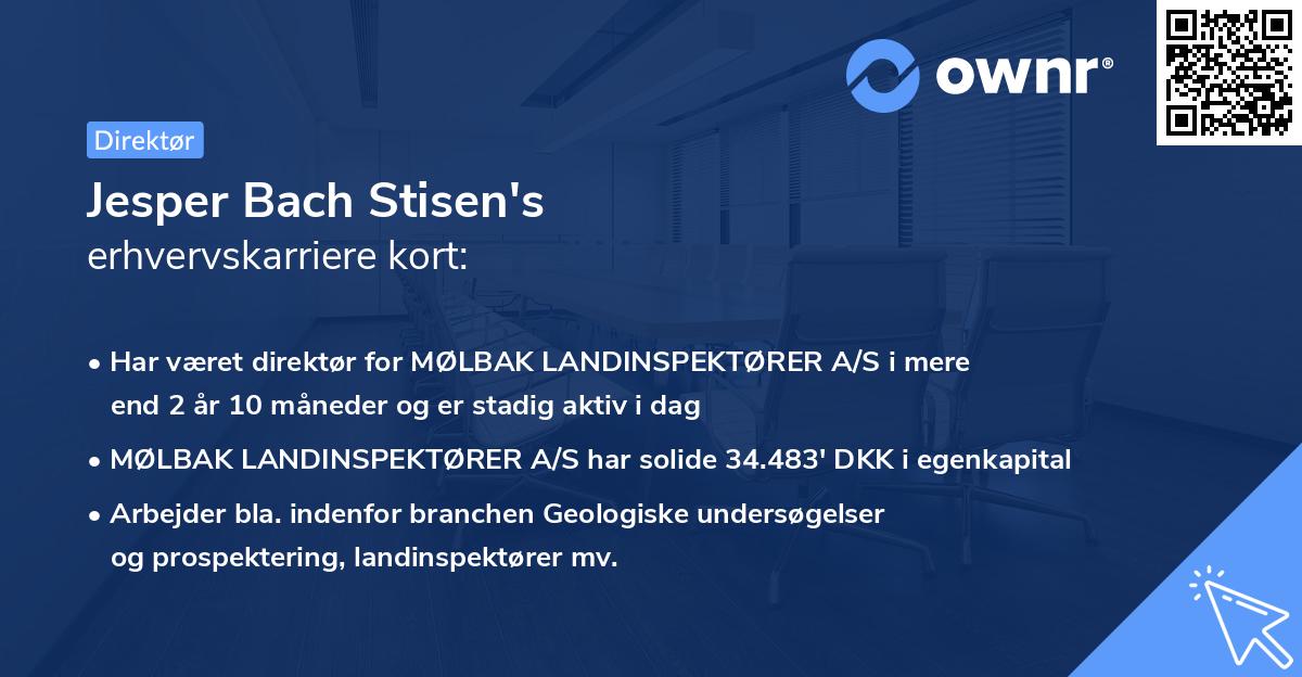 Jesper Bach Stisen's erhvervskarriere kort