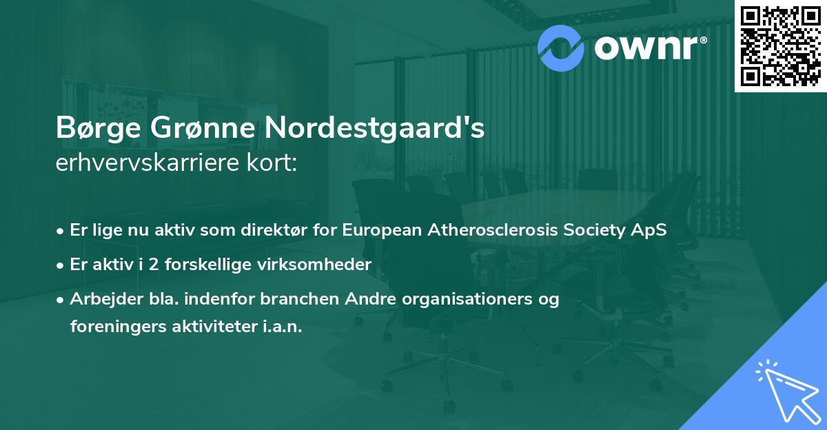 Børge Grønne Nordestgaard's erhvervskarriere kort