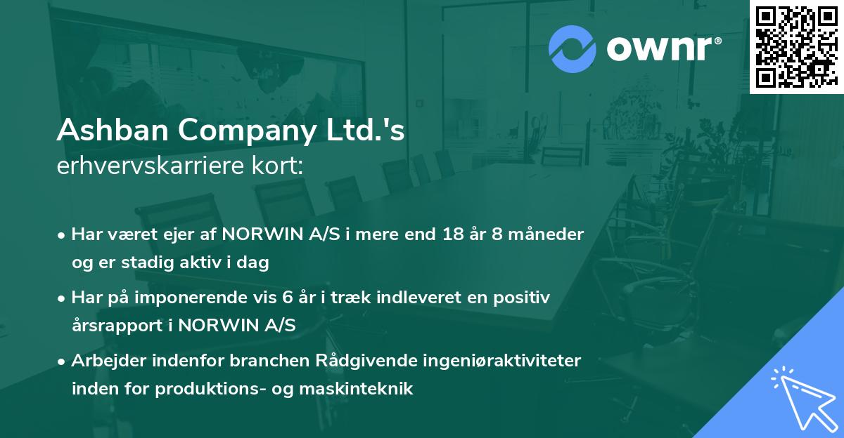 Ashban Company Ltd.'s erhvervskarriere kort