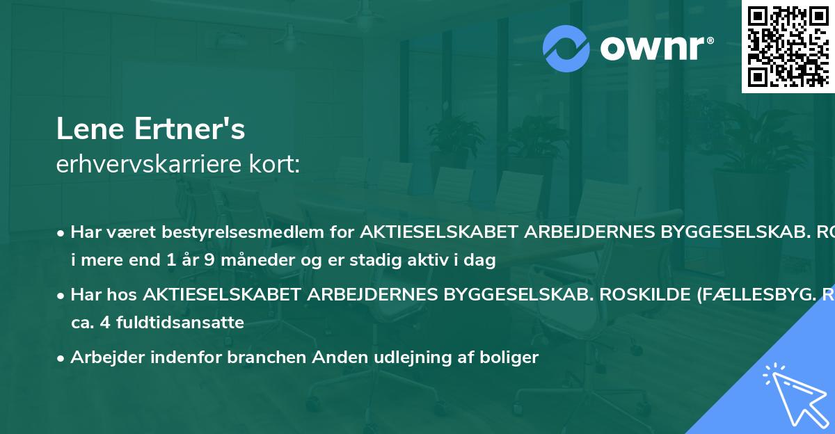 Lene Ertner's erhvervskarriere kort