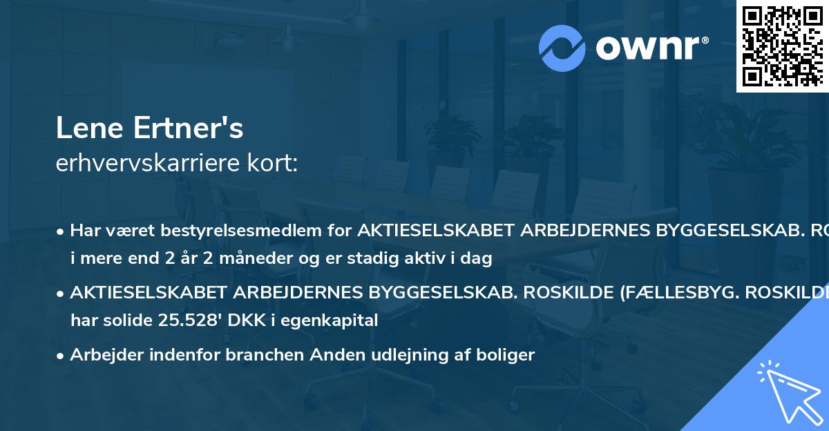 Lene Ertner's erhvervskarriere kort