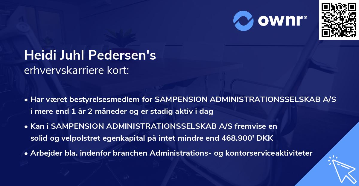 Heidi Juhl Pedersen's erhvervskarriere kort