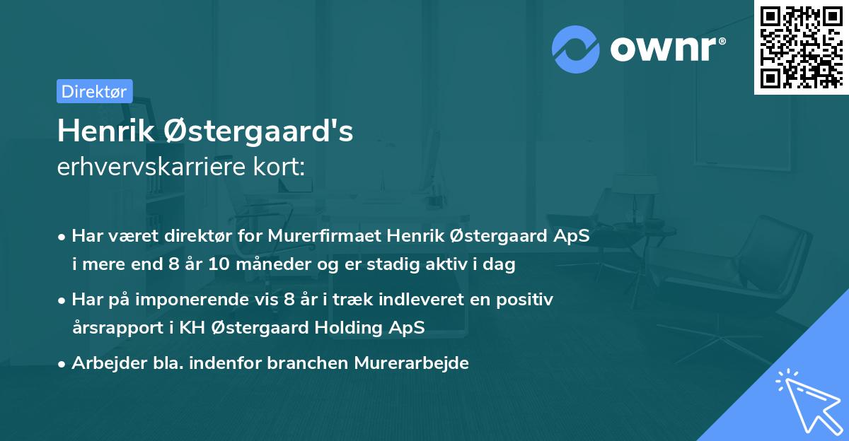 Henrik Østergaard's erhvervskarriere kort