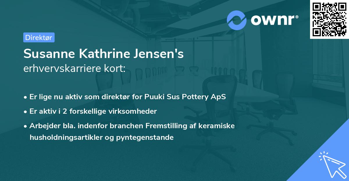 Susanne Kathrine Jensen's erhvervskarriere kort