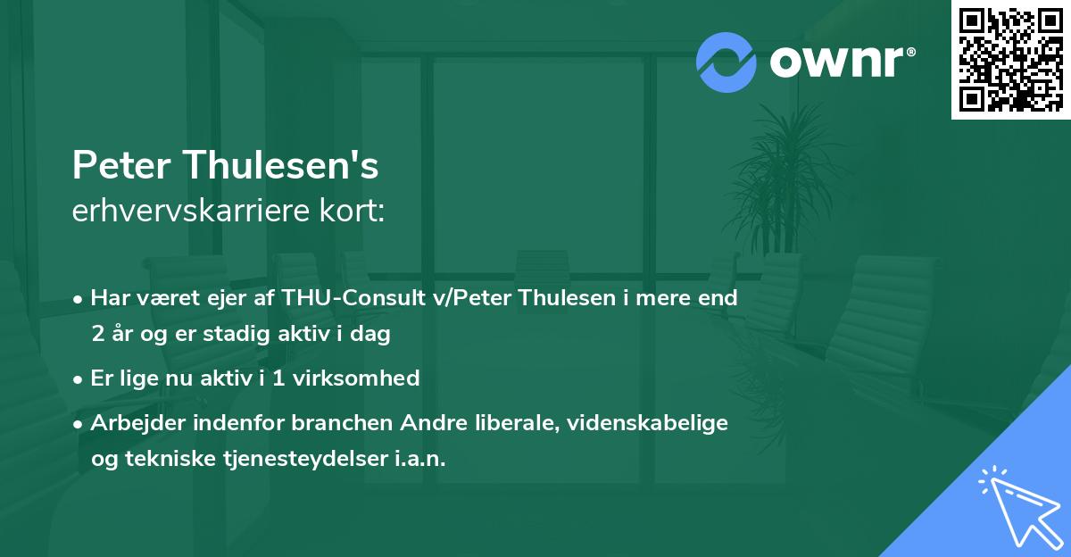 Peter Thulesen's erhvervskarriere kort