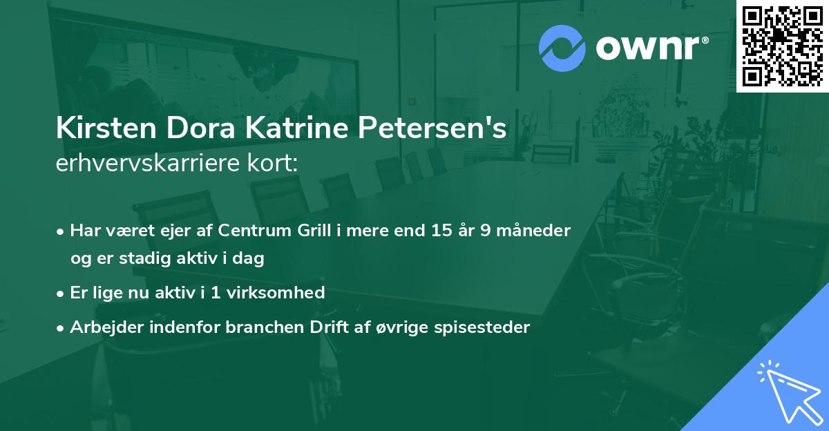 Kirsten Dora Katrine Petersen's erhvervskarriere kort