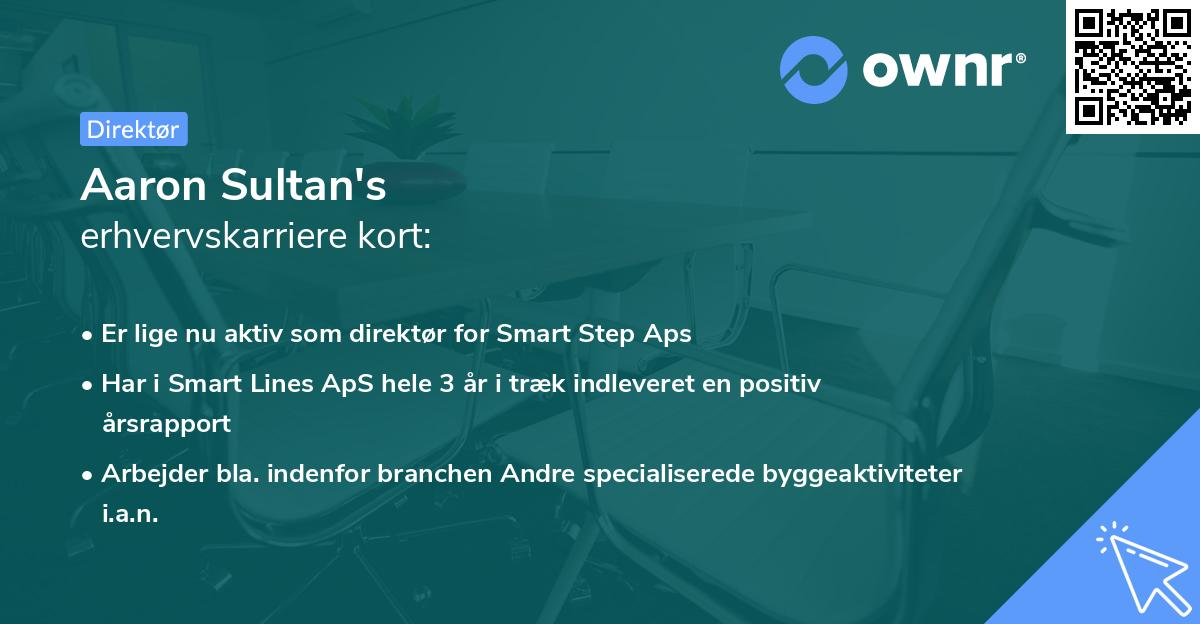 Aaron Sultan's erhvervskarriere kort