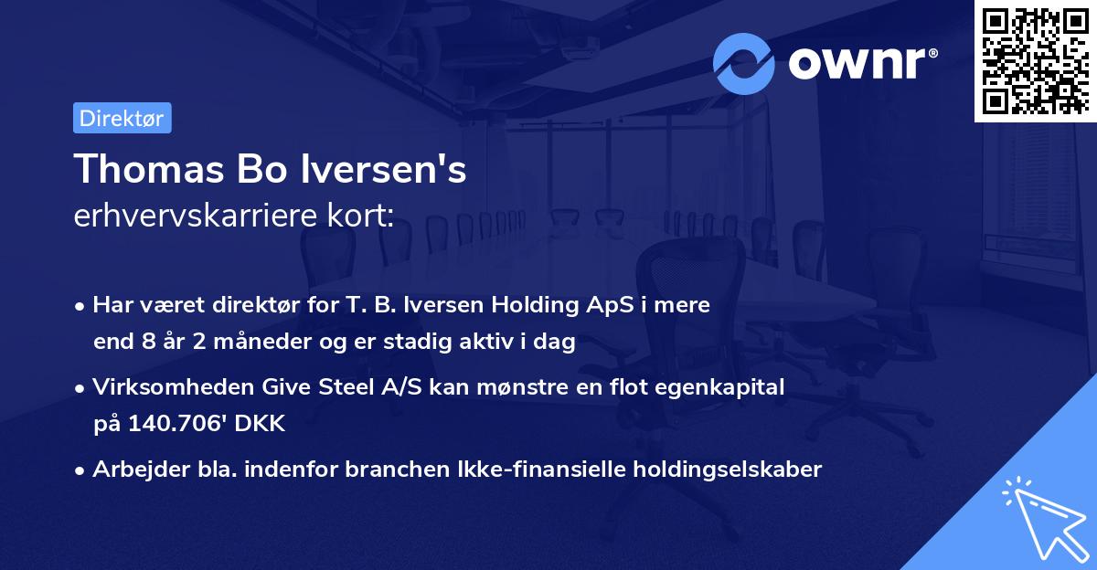 Thomas Bo Iversen's erhvervskarriere kort