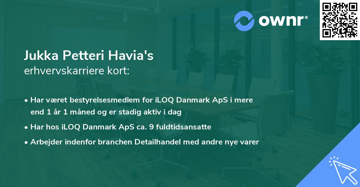 Jukka Petteri Havia's erhvervskarriere kort