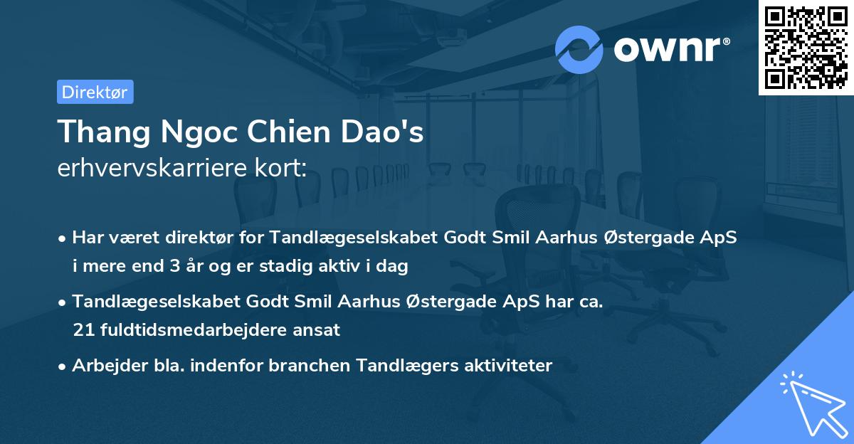 Thang Ngoc Chien Dao's erhvervskarriere kort