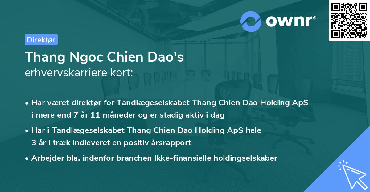 Thang Ngoc Chien Dao's erhvervskarriere kort