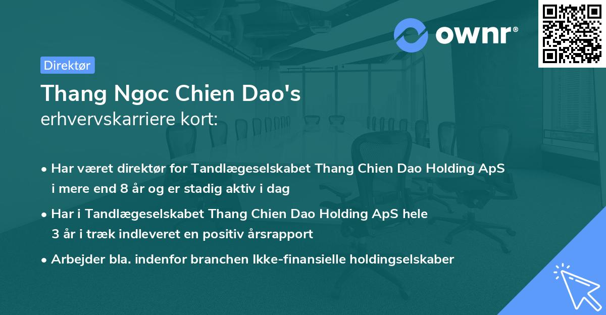 Thang Ngoc Chien Dao's erhvervskarriere kort