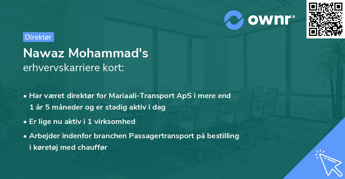 Nawaz Mohammad's erhvervskarriere kort