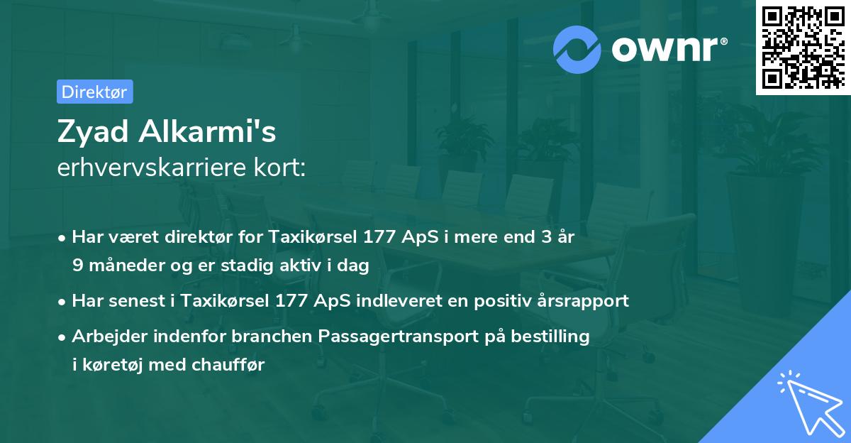 Zyad Alkarmi's erhvervskarriere kort