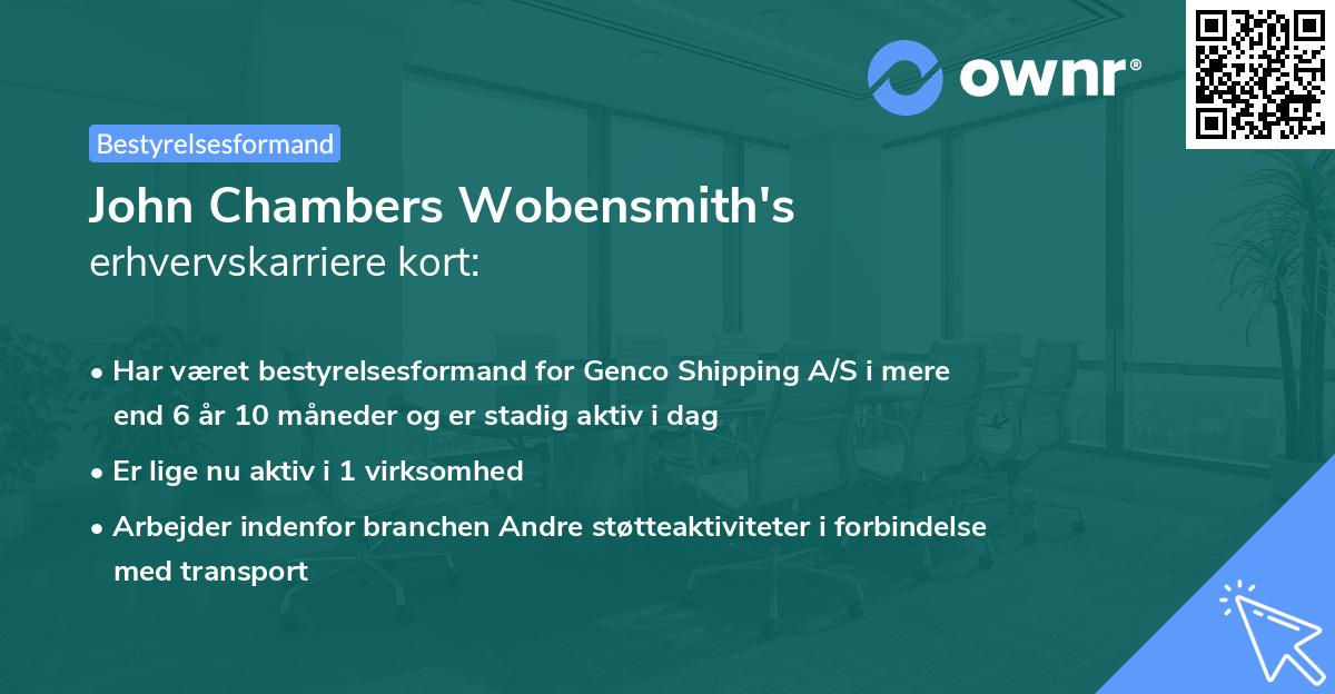 John Chambers Wobensmith's erhvervskarriere kort