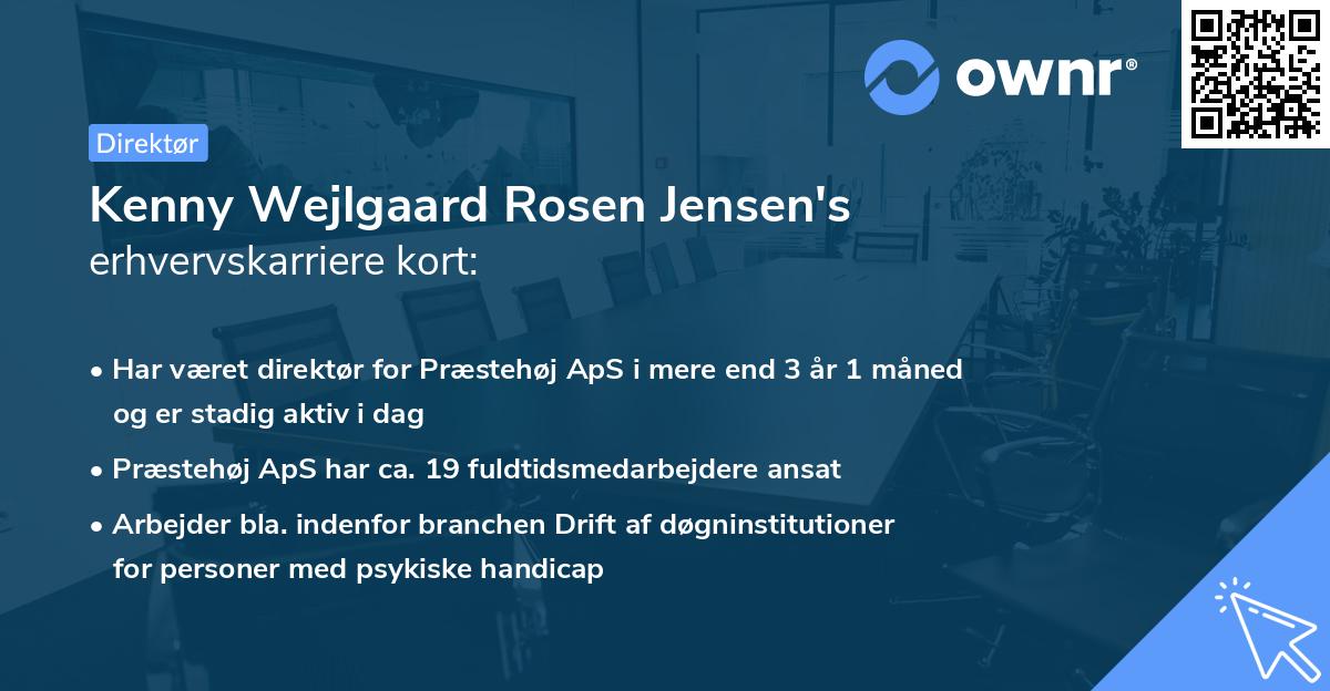 Kenny Wejlgaard Rosen Jensen's erhvervskarriere kort