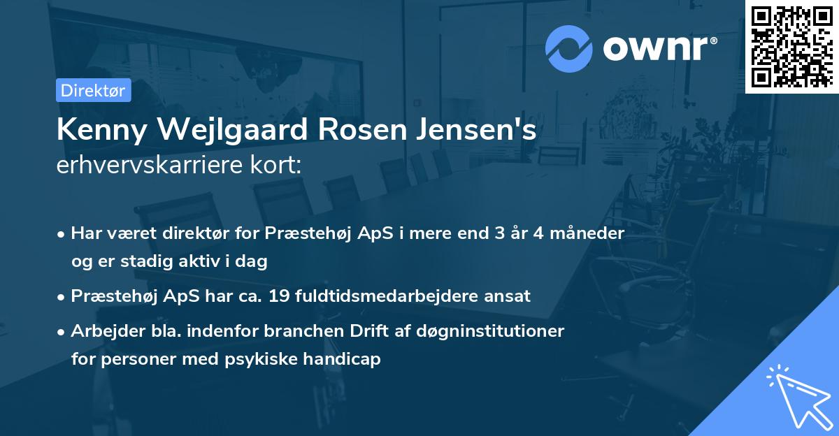 Kenny Wejlgaard Rosen Jensen's erhvervskarriere kort
