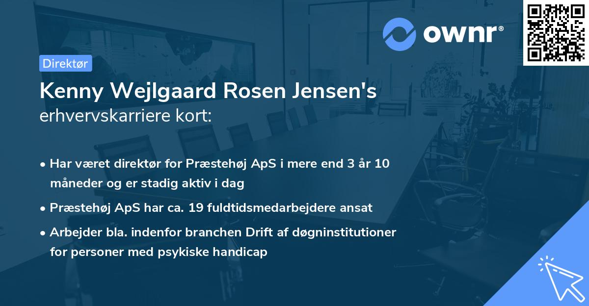 Kenny Wejlgaard Rosen Jensen's erhvervskarriere kort