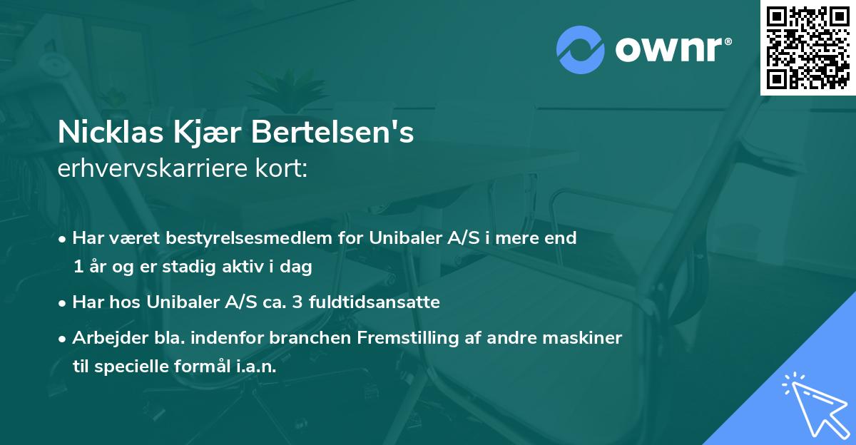Nicklas Kjær Bertelsen's erhvervskarriere kort