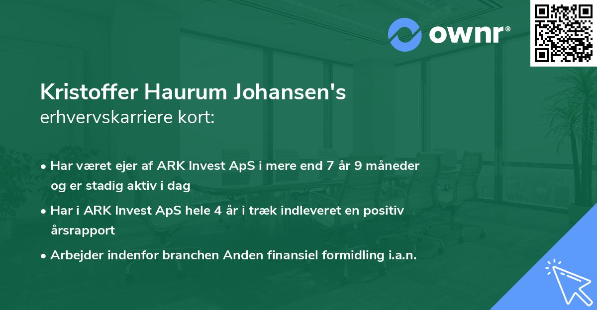 Kristoffer Haurum Johansen's erhvervskarriere kort