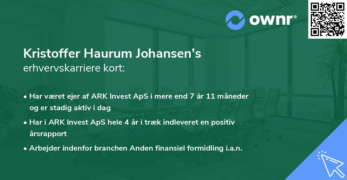 Kristoffer Haurum Johansen's erhvervskarriere kort