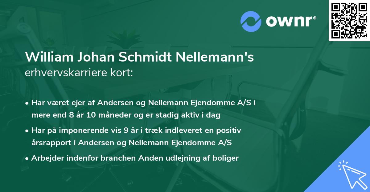 William Johan Schmidt Nellemann's erhvervskarriere kort