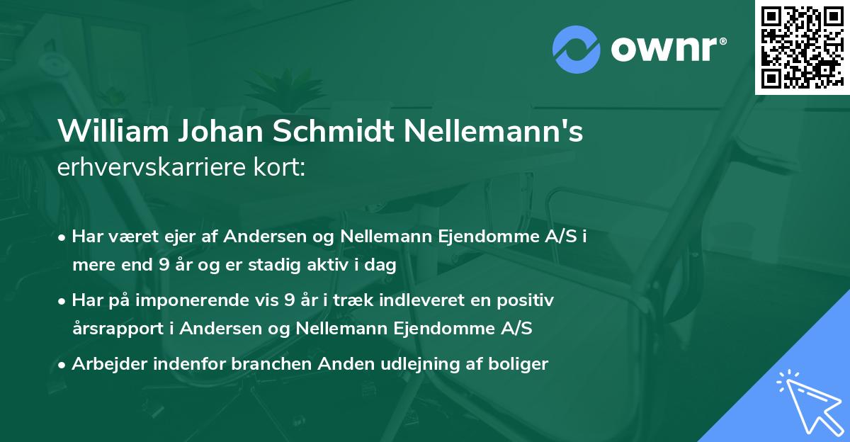 William Johan Schmidt Nellemann's erhvervskarriere kort