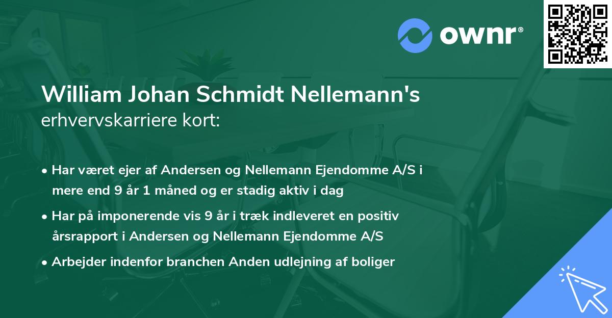 William Johan Schmidt Nellemann's erhvervskarriere kort