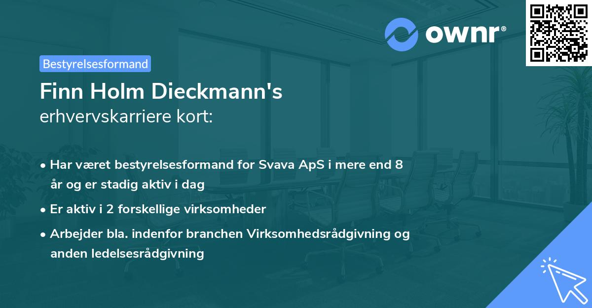 Finn Holm Dieckmann's erhvervskarriere kort