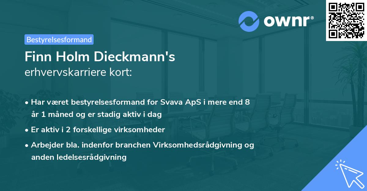 Finn Holm Dieckmann's erhvervskarriere kort