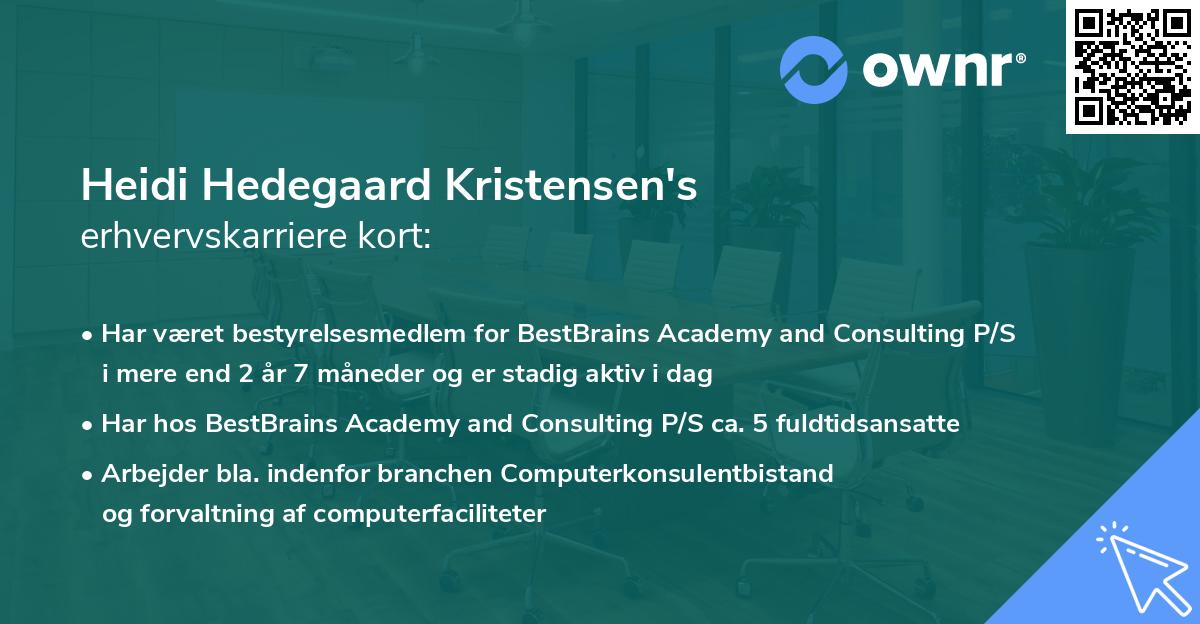 Heidi Hedegaard Kristensen's erhvervskarriere kort