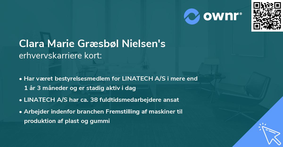 Clara Marie Græsbøl Nielsen's erhvervskarriere kort