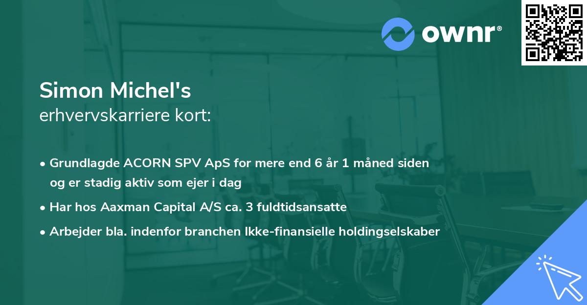 Simon Michel's erhvervskarriere kort