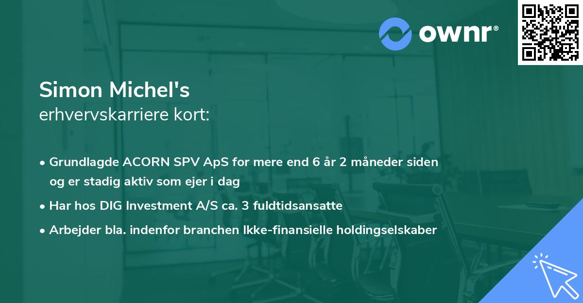 Simon Michel's erhvervskarriere kort